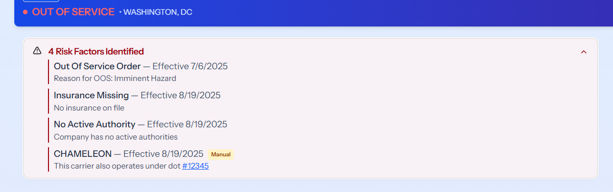 Company risk factors